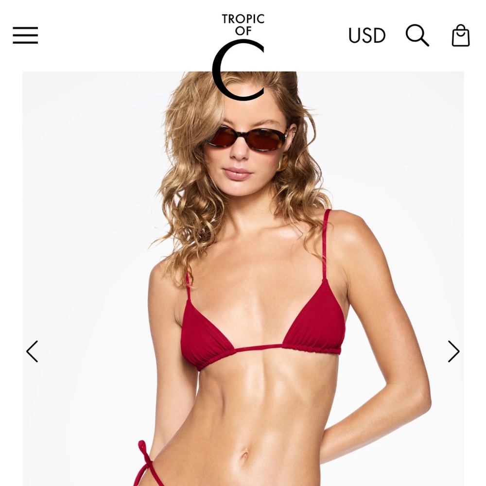 Tropic of C Red Bikini Top